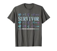 Prostate Cancer Awareness Japanese Survivor T-Shirt, Men, Asphalt Grey, 5X-Large