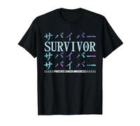 Prostate Cancer Awareness Japanese Survivor T-Shirt, Men, Black, X-Large