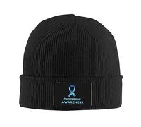 Prostate Cancer Awareness Men Women Knit Winter Hats Warm Plain Knit Hats Baggy Skull Caps for Winter Running Sports