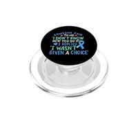 Prostate Cancer Awareness Ribbon Light Blue Fighter Chemo PopSockets PopGrip for MagSafe