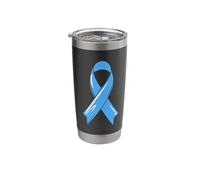 Prostate Cancer Awareness Ribbon Light Blue Fighter Chemo Stainless Steel Insulated Tumbler