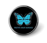 Prostate Cancer Awareness Round Metal Badge Lapel Pin,Stylish Patriotic Pattern Button Brooch Decorative Badges for Men Women