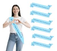 Prostate Cancer Awareness Sash For Men 6pcs Blue Ribbon Sashes Prostate Cancer Decor Sash For Men Campaigns Blue September Awareness Sashes For Public Activity Party AccessoriesSupport Groups
