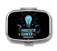 Prostate Cancer Awareness Travel Pill Organizer with Mirror