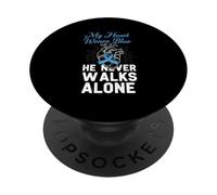Prostate Cancer My Heart Wears Blue He Never Walks Alone PopSockets Adhesive PopGrip