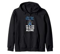 Prostate Cancer My Heart Wears Blue He Never Walks Alone Zip Hoodie
