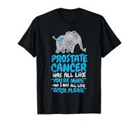 Prostate Cancer Survivor Quote | Funny Bitch Please Elephant T-Shirt, Men, Black, 5X-Large