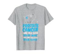 Prostate Cancer Survivor Quote | Funny Bitch Please Elephant T-Shirt, Men, Heather Grey, Large