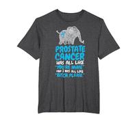 Prostate Cancer Survivor Quote | Funny Bitch Please Elephant T-Shirt, Men's Big and Tall, Dark Heather Grey, 4X Tall
