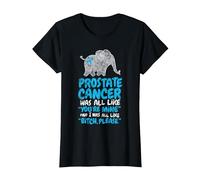 Prostate Cancer Survivor Quote | Funny Bitch Please Elephant T-Shirt, Women, Black, Large