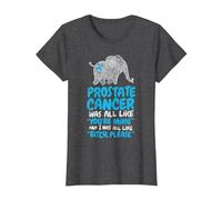 Prostate Cancer Survivor Quote | Funny Bitch Please Elephant T-Shirt, Women, Dark Heather Grey, 3X-Large