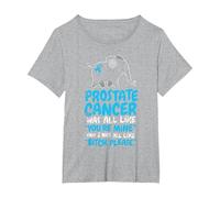 Prostate Cancer Survivor Quote | Funny Bitch Please Elephant T-Shirt, Women's Plus, Heather Grey, 5X
