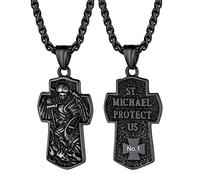 PROSTEEL Archangel Michael Personalized Pendant Black Stainless Steel Archangels Talisman Personalized Pendant