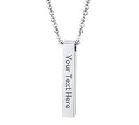 PROSTEEL Bar Vertical Necklace For Men Women In Black Gold Silver Color Initial Pendant Stainless Steel Personalized Jewelry