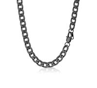 PROSTEEL Mens Curb Chain Necklace, Cuban Link Chains Black, 9mm Width, 30 Inches, Hip Hop Hypoallergenic 316L Stainless Steel Jewellery -Send Gift Box