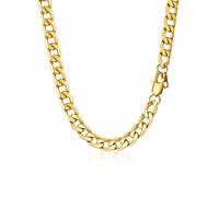 PROSTEEL Mens Curb Chain Necklace, Cuban Link Chains Gold Plated, 9mm Width, 26 Inches, Hip Hop Hypoallergenic 316L Stainless Steel Jewellery -Send Gift Box