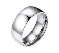 PROSTEEL Men's Rings, 8MM Width Stainless Steel Thumb Band Ring Silver Size O - Send Gift Box