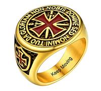 PROSTEEL Punk Customized Rings for Men Knight Templar Customized Ring Mens Customized Ring Gold