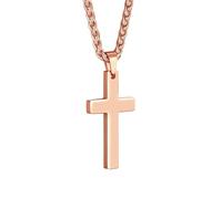 PROSTEEL Rose Gold Color Cross Necklace Christian Jewelry Gift