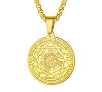 PROSTEEL Seal of The Seven Archangels Medallion Pendant Stainless Steel Occult Amulet Necklace with 22inch Chain