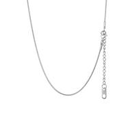 PROSTEEL Snake Chain Necklace with Sturdy Clasp, 2MM Thin Chain for Adding a Pendant, Mens Jewellery, 316L Stainless Steel/Gold Plated/Black (1.2mm, Silver (Lobster Clasp +2" Extension), 76 CM)