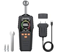 Proster 2-in-1 Pin & Pinless Moisture Meters for Walls - Rechargeable Damp Meter with 3-Colour Bar Graph LCD Display Customizable Alarms Wood Moisture Meter for Building Materials Concrete Plaster