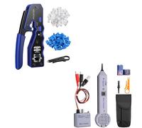 Proster 3-in-1 RJ45 Crimping Tool Kit with 50 PCS CAT6 Connectors & Protection Covers + Tone Generator Kit 200EP with Storage Bag