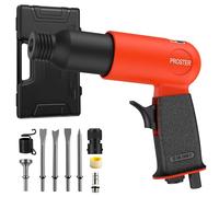 Proster Air Hammer Kit - Pneumatic Chisel 350N Impact Force 190mm 1/4" NPT | Fitting for Auto Repair, Construction & DIY, Multi-Function Chisel Set with 5 PCS, Quick Change & Storage Case