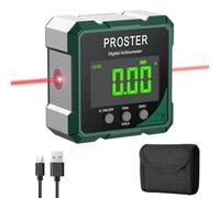 Proster Angle Finder Digital Inclinometer with Laser 4-Side Strong Magnetic | Angle Gauge with IP54 Waterproof, Data Hold, 2 Modes for Table Saw Setup, Miter Saw Alignment and Cabinet Installation