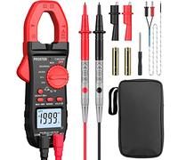 Proster Auto-Ranging Clamp Meter Multimeter - TRMS 2000 Counts Amp Clamp 600A AC Current, 600V AC/DC Voltage, NCV, Temperature, Diode, Frequency with Backlit, Test Leads & Alligator Clips
