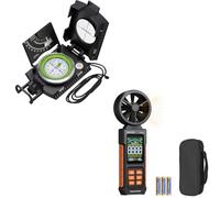 Proster Compass Hiking with Clinometer + Anemometer Handheld with CFM/CMM/CMS, Temperature & Humidity Measurement