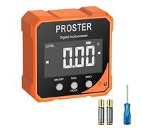 Proster Digital Angle Finder with Strong Magnetic Base- Angle Gauge Inclinometer with IP54 Waterproof & LCD VA Display Digital Protractor Level Box for Woodworking Carpenters