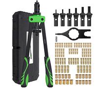 Proster Heavy Duty Rivet Nut Gun Tool Kit 14" with 150Pcs M3 M4 M5 M6 M8 M10 Rivet Nuts & 6Pcs Metric Mandrels High-Strength Alloy Steel Rivet Nut Setter Kit Hand RIV Nut Gun Set with Storage Box