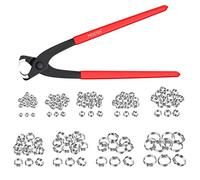 Proster Hose Clamp Pliers 150PCS 6-31.6mm Stainless Single Ear Clamps Tool with 360° Stepless Sealing Pincers Kit