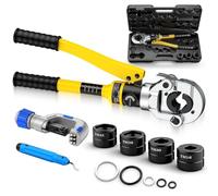Proster Hydraulic Pipe Tube Crimping Tool - Press Tool Plumbing Tool with 4 TH-Type Dies(TH16, TH20, TH26, TH32) & Pipe Cutter & Deburrer for Aluminum-Plastic Composite Pipes, PEX Pipes, PB Pipes
