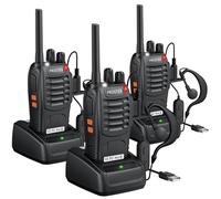 Proster Long Range Walkie Talkies for Adults 3PCS - PMR446 Walkie Talkies with Rechargeable Batteries, Earpieces, 16 Channels 2 Way Radio Supports VOX Function LED Flashlight for Outdoor Activities