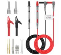 Proster Multimeter Test Leads Kit 4mm Banana Plug Cable Test Probe with 6PCS Replaceable Gold-Plated Probes Alligator Crocodile Clips for Multimeter, Automotive Diagnostics & Electronic Testing