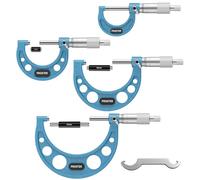 Proster Outside Micrometer - 4 Piece Outside Metric Micrometer 0-25mm 25-50mm 50-75mm 75-100mm with 0.01mm Resolution Carbide-Tipped Anvils Digital Micrometer for DIY, Mechanical, Automotive Repair