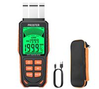 Proster Pinless Damp Meter, 5 Modes, Tri-Colour Moisture Detector for Walls | Pinless moisture meter, 5-40mm depth. 5 modes incl. plaster and cement for UK walls. Tri-colour. Rechargeable