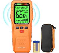 Proster Pinless Moisture Meter with Backlit LCD - Damp Tester Measures Hardwood, Softwood, Walls & Masonry Up to 3/4-Inch Depth, Includes Storage Bag