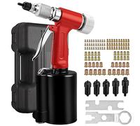 Proster Pneumatic Air Hydraulic Rivnut Tool M4 M5 M6 M8 M10 Heavy Duty | Riv Nut Gun Set with 100PCS Nut and Storage Case. Air Powered Hydraulic Rivet Nut Tool