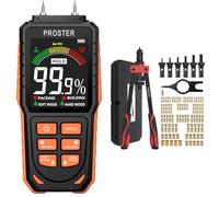 Proster Rechargeable Damp Meter with Tri-Colour Bar Chart Display + Heavy Duty Rivnut Tool Kit with 150PCS Rivet Nuts and M3 M4 M5 M6 M8 M10 6 Metric Mandrels