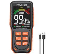 Proster Rechargeable Pinless Moisture Meter - Damp Meter for Walls with LCD Display Sound Alerts & 4 Modes(Wall Masonry Hardwood SoftWood) Wall Moisture Detector Detects Up to 19mm Depth