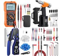 Proster RJ45 Crimp Tool Set - 3-in-1+Pneumatic Rivet Nut Gun+26-in-1 Multimeter Test Leads+Digital Multimeter True RMS 9999 Counts