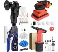 Proster RJ45 Crimp Tool Set - 3-in-1+Self-Suction Air Rivet Gun with 360° Air Hose Fitting+Pneumatic Chamfering Tool 30000 RPM+Random Orbit Sander 12000RPM 12mm Orbit