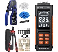 Proster RJ45 Crimp Tool Set+Rivet Nut Tool 14"+Damp Meter for Walls and Floors