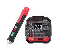 Proster Voltage Tester, Upgraded Socket Tester Non-Contact Voltage Tester Pen and Plug Tester Socket Tester kit with LED Flashlight Pre-Installed Battery with Sound and Light Alarm