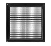 Prostko Black Air Vent Grille - 250mm x 250mm - Flat Louvre Duct Ventilation Cover.