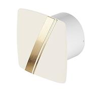 Prostko LTD 100mm Bathroom Extractor Fan with Timer Humidity Sensor Cream/Gold Wave Panel