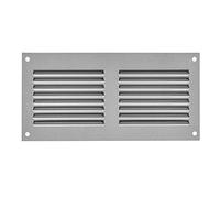Prostko LTD Silver Metal Air Vent Grille - 200mm x 100mm - with Fly Screen Flat - Louvre Duct Cover.